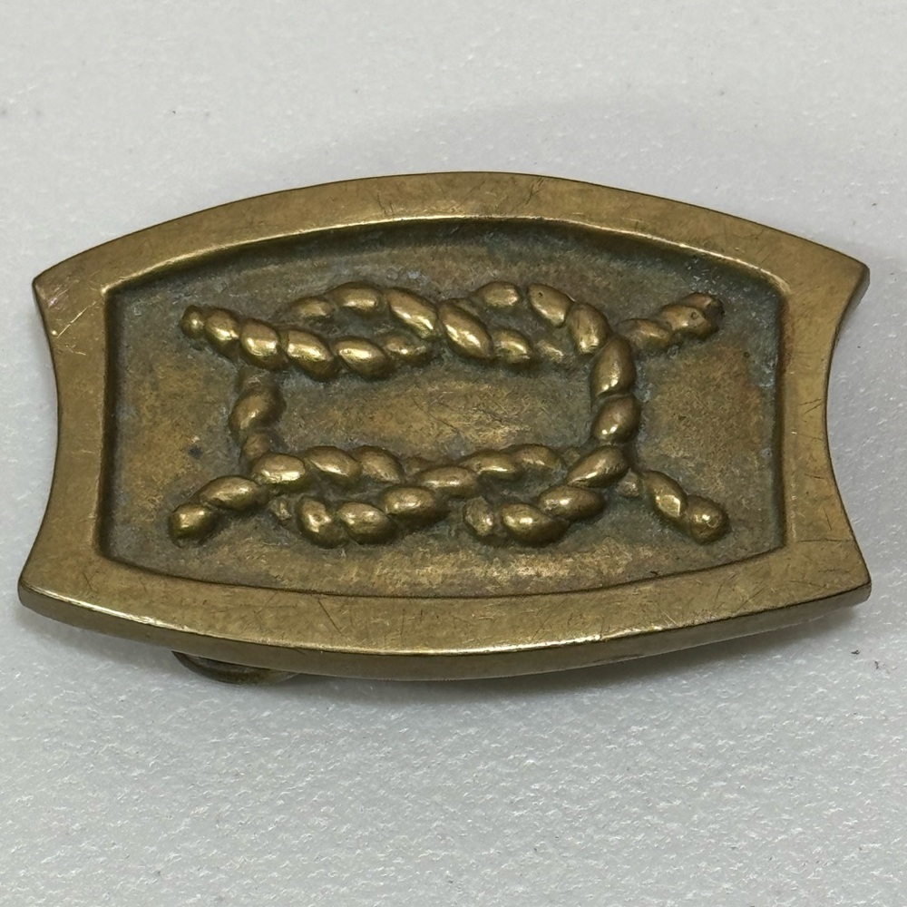 Rogues Gallery Brass Buckle Sailor’s Knot Sailboat Nautical Brass Sailboat Belt